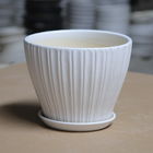 ODM 16cm Drainage Shell Decorative Ceramic Plant Pots With Saucer