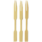 Eco Friendly Blunt End 10cm Disposable 2 Prong Bamboo Fruit Fork