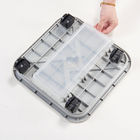 Cement Color Square 23cm Plastic Plant Dish Universal Wheel Tray With Water Container