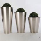 Height 1100mm Cone Stainless Steel Planter For Public Place Decorate