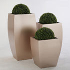 1.1 Meter Tall Square Arc Shaped brushed Stainless Steel Planter