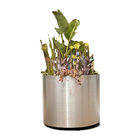 Super Clean Cylinder Table Ground 30cm Stainless Planter surface brushed
