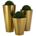 Height 1100mm Cone Stainless Steel Planter For Public Place Decorate