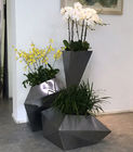 40cm Tall Polygon Stainless Steel Pot Planter Set Surface Paint Or Electroplate