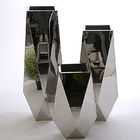 110cm Tall Paint Process Polygon Stainless Steel Planter For Flower