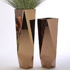 110cm Tall Paint Process Polygon Stainless Steel Planter For Flower