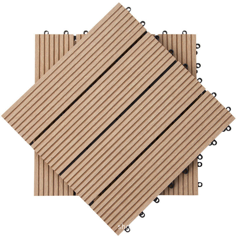 30*30cm WPC Modular Wood Plastic Composite Interlocking Deck Tiles