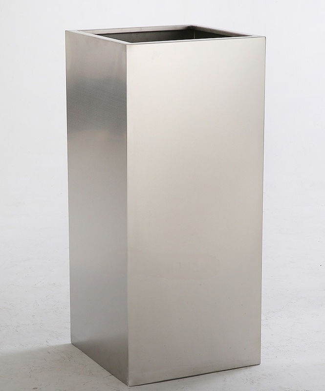 Outdoor Customized Tall Cuboid Stainless Steel Planter 316 Grade